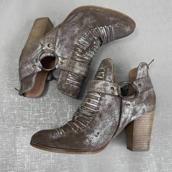 Ariat Unbridled Metallic Leather Jaelle Western Ankle Boots Harness Rodeo 8 M - Picture 12 of 15